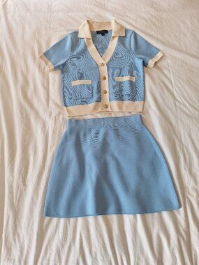 Zara blue & cream Co-ord set